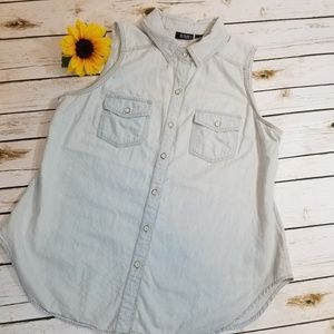A.N.A. Chambray sleeveless top
